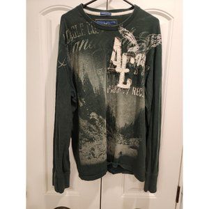 MEN'S SZ XXL AMERICAN EAGLE VINTAGE FIT HEAVY LONG SLEEVE GRUNG PREPPY LONG CUFF
